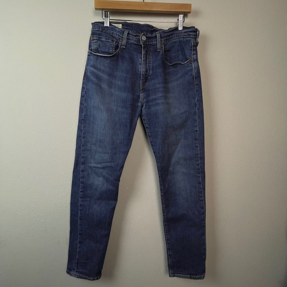 Levi's Premium 502 Slim Taper Big E Mens 32x32 Blue Jeans Selvedge Denim